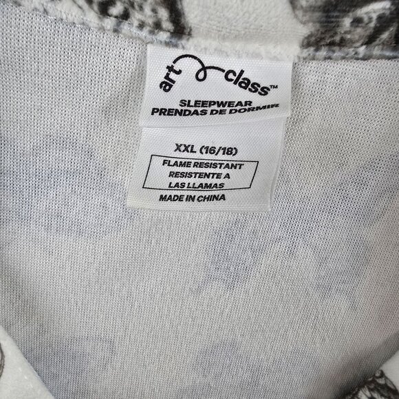 Art Class Pajama Set Butterfly Print White/Black Comfortable Sleepwear - Picture 3 of 9